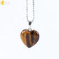 CSJA Natural Stone Heart Necklace | Crystal Healing Pendant for Women