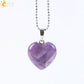 CSJA Natural Stone Heart Necklace | Crystal Healing Pendant for Women
