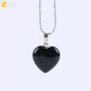 CSJA Natural Stone Heart Necklace | Crystal Healing Pendant for Women