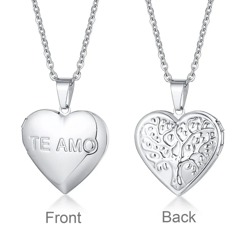 Vnox Light Heart Locket Pendants