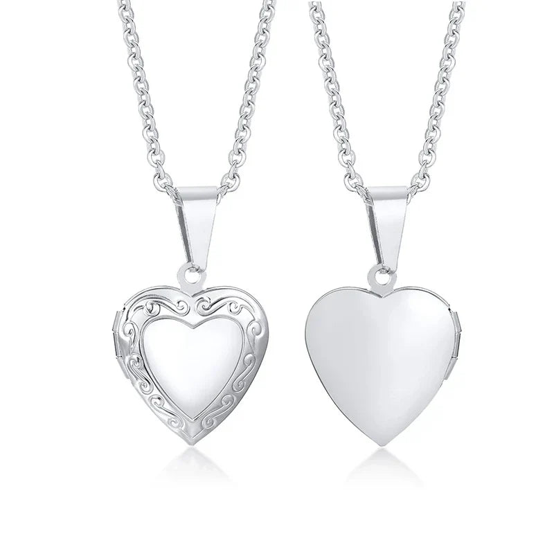 Heart Photo Locket Necklace for Women | Openable Stainless Steel Promise Jewelry