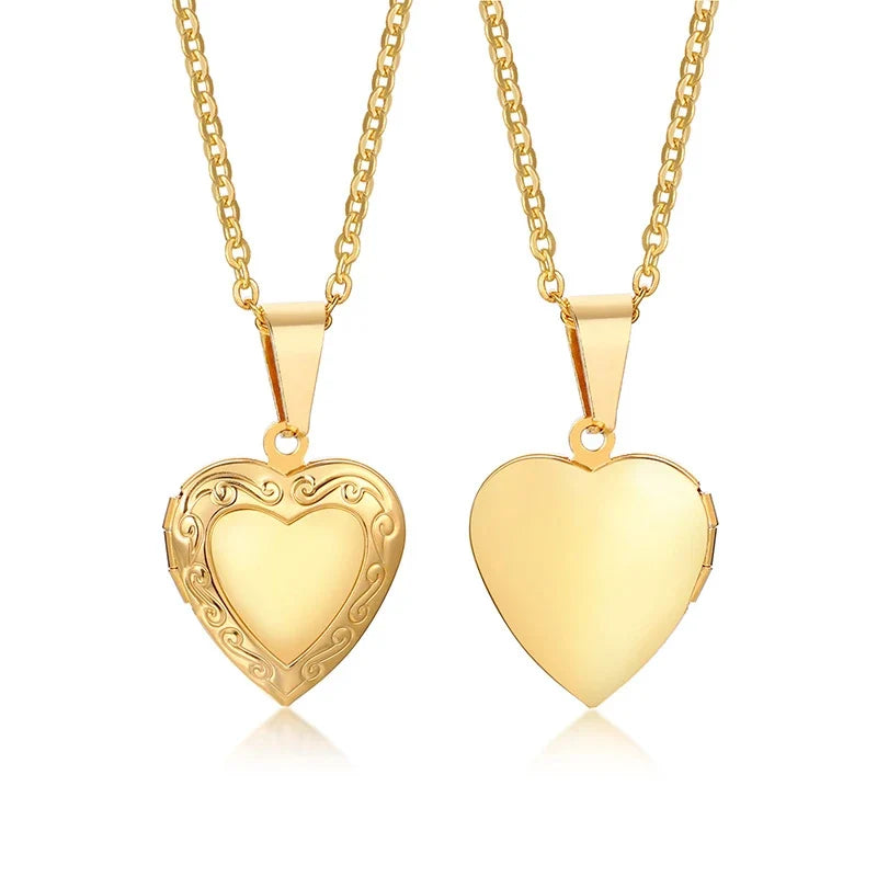 Heart Photo Locket Necklace for Women | Openable Stainless Steel Promise Jewelry