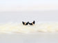 Mini Moonbeam Studs - Black Agate