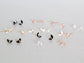 Mini Moonbeam Studs - Rose Quartz