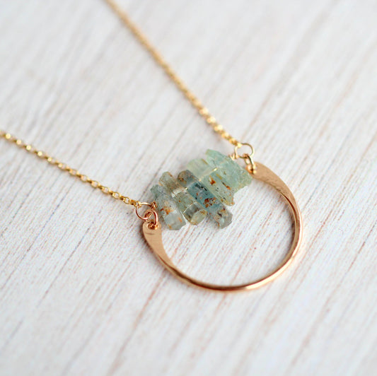 Bar Graph Raw Aquamarine Necklace Saressa Designs®