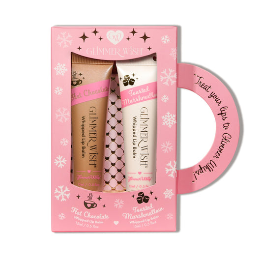 Glimmer Whip Lip Balm Duo – Hot Chocolate & Toasted Marshmallow Glimmer Wish