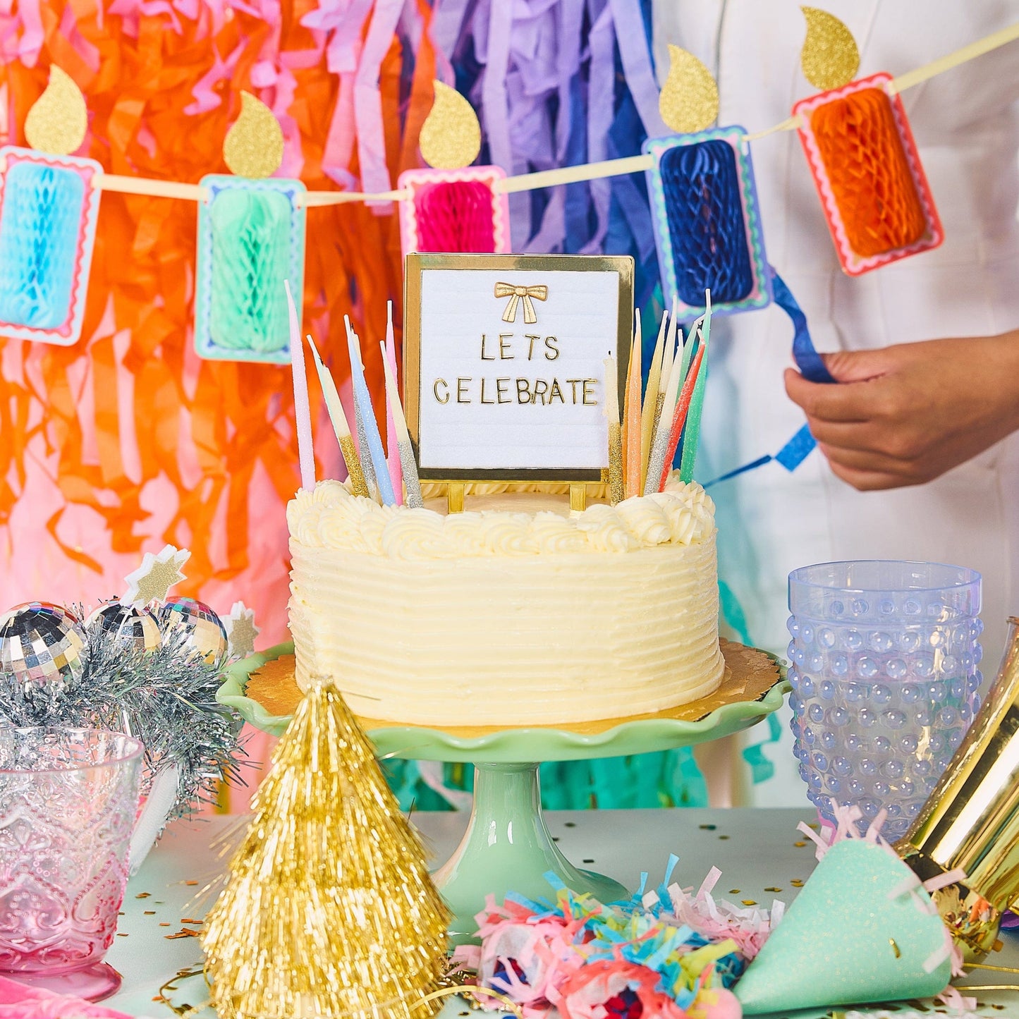Rainbow Glitter Birthday Candles (set of 10)