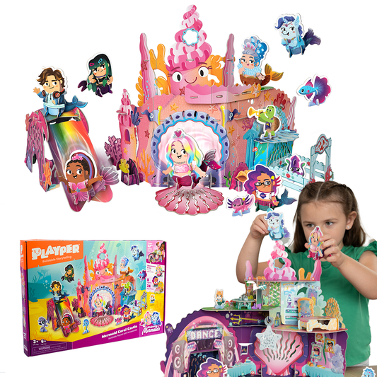 Coral Castle Mermaid Buildable Playset – 29 Pieces Playper