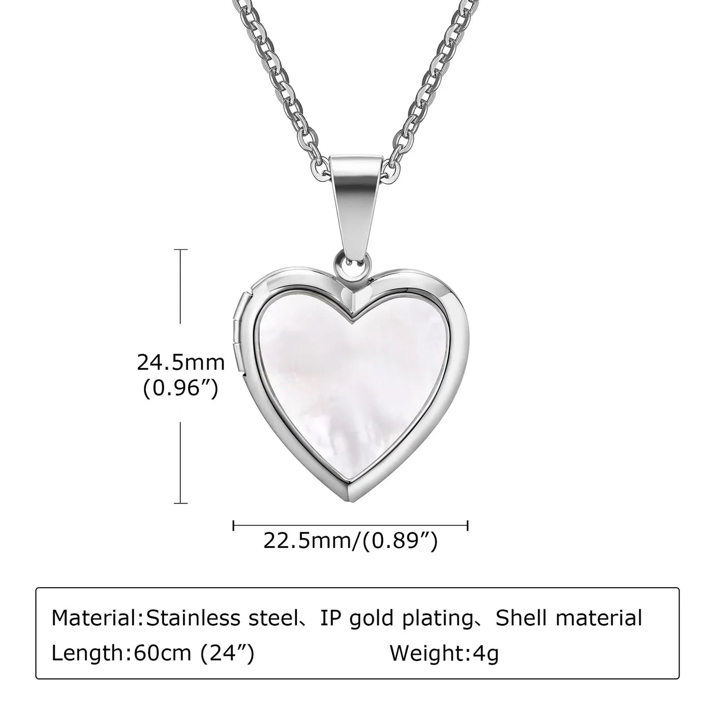 Vnox Light Heart Locket Pendants