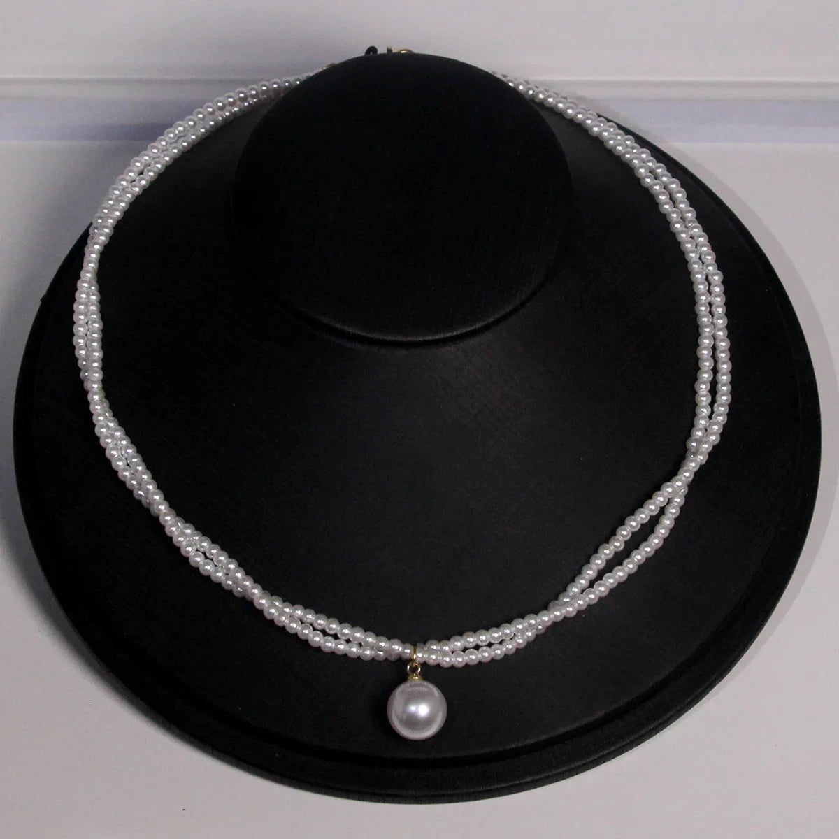 Necklace French Vintage Pearl Necklace Double Lock Bone Chain Collar Jewelry