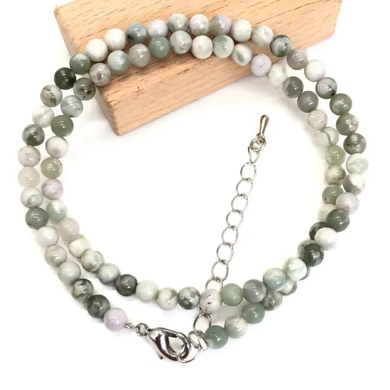 Natural Stone Crystal Choker Necklace | 4mm Bohemian Adjustable Choker