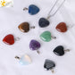 CSJA Natural Stone Heart Necklace | Crystal Healing Pendant for Women