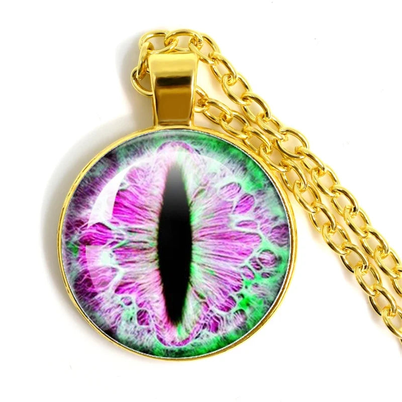 Fashion Evil Eye Pendant Necklace | Trendy Glass Cabochon Jewelry Gift