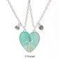 Broken Heart Best Friends Pendant Set | Magnetic Adjustable Lover Necklace for Women