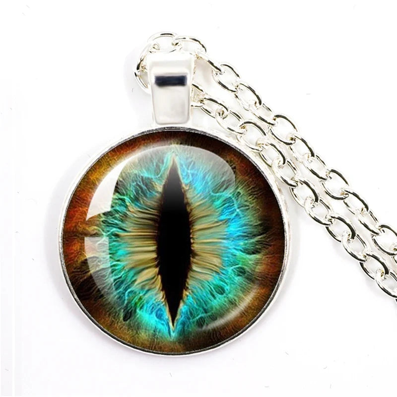 Fashion Evil Eye Pendant Necklace | Trendy Glass Cabochon Jewelry Gift