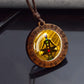 7 Chakra Symbol Glass Wood Pendant Necklace | Unisex Yoga Meditation Jewelry