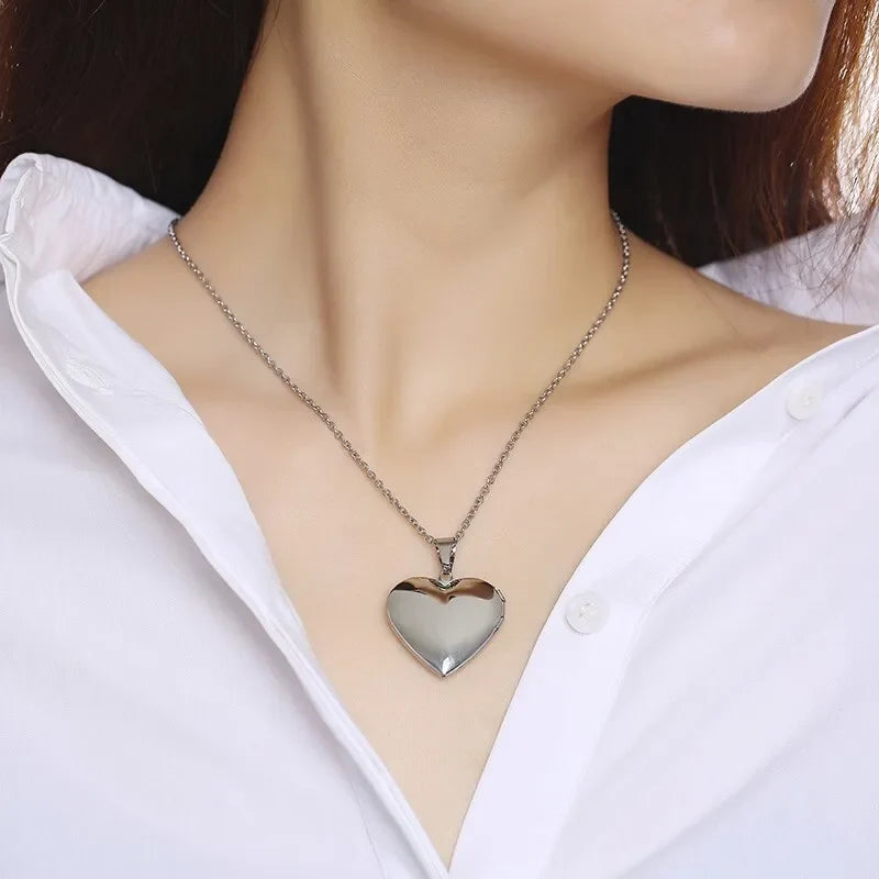 Vnox Light Heart Locket Pendants