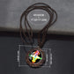 7 Chakra Symbol Glass Wood Pendant Necklace | Unisex Yoga Meditation Jewelry