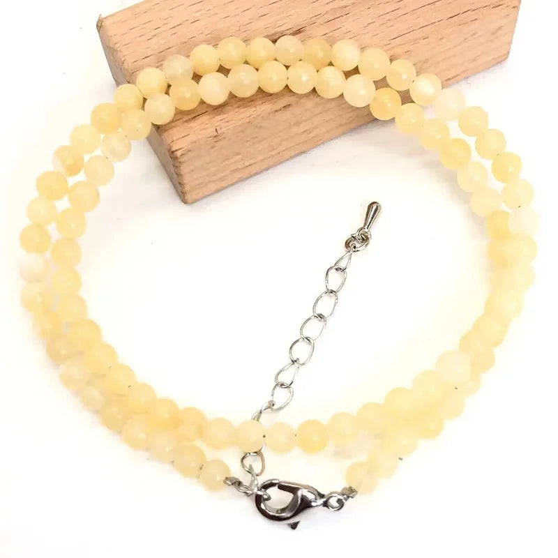 Natural Stone Crystal Choker Necklace | 4mm Bohemian Adjustable Choker