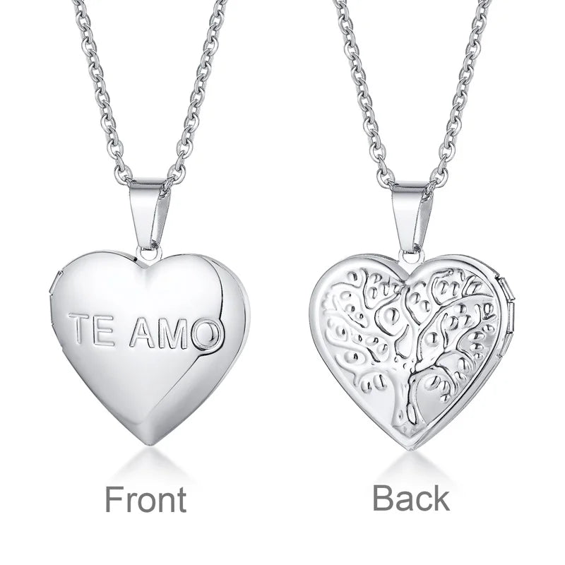 Heart Photo Locket Necklace for Women | Openable Stainless Steel Promise Jewelry