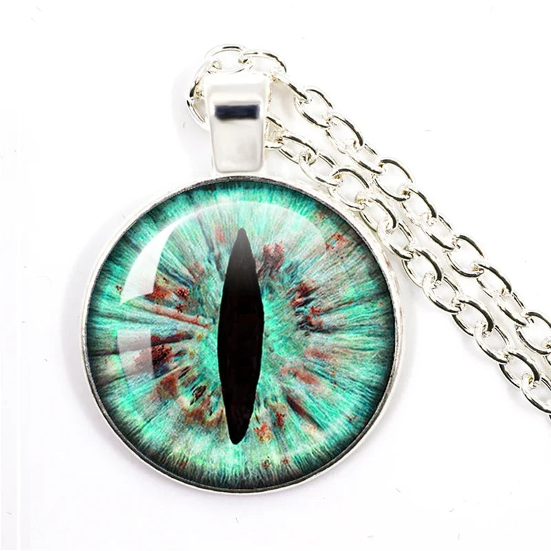Fashion Evil Eye Pendant Necklace | Trendy Glass Cabochon Jewelry Gift