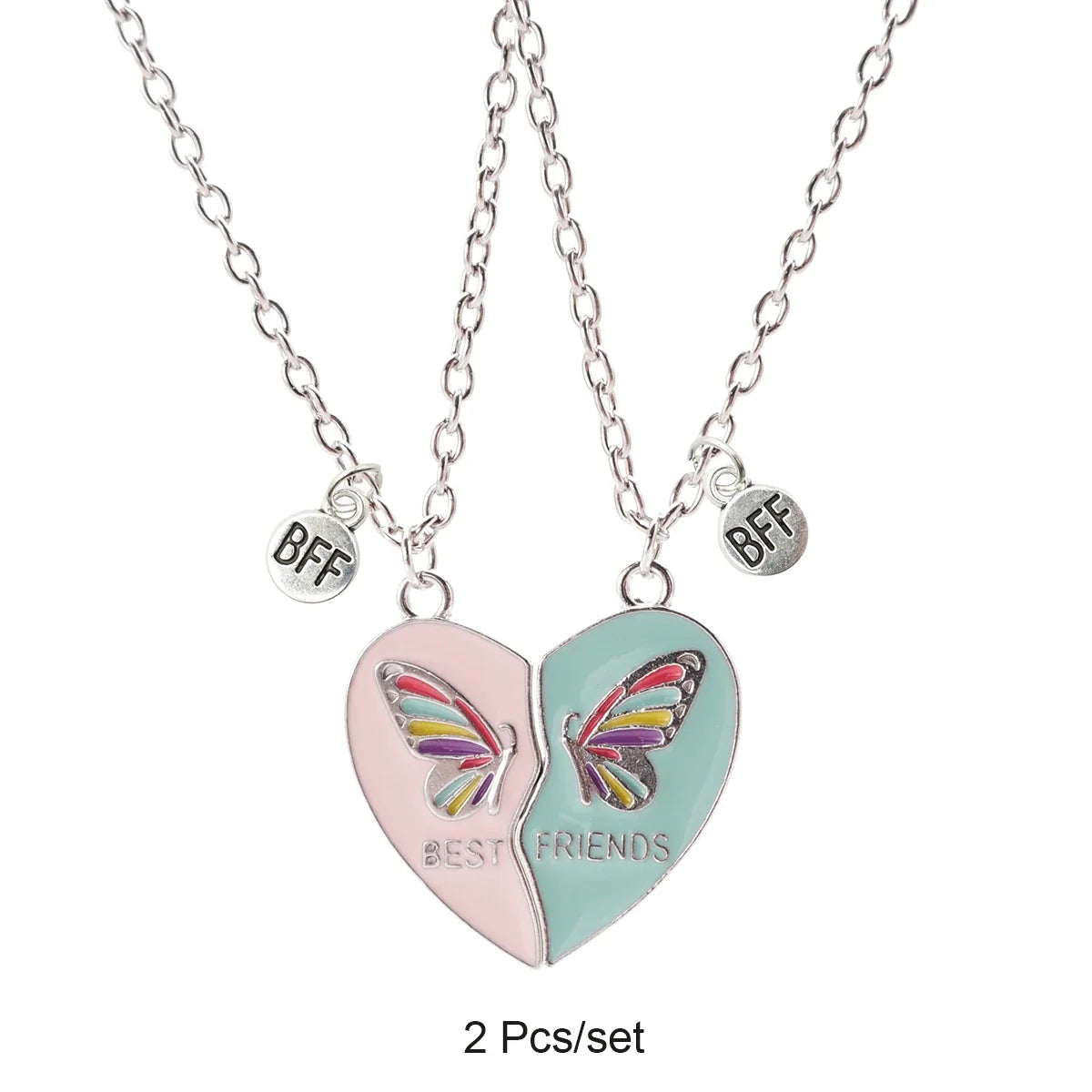 Broken Heart Best Friends Pendant Set | Magnetic Adjustable Lover Necklace for Women