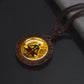 7 Chakra Symbol Glass Wood Pendant Necklace | Unisex Yoga Meditation Jewelry