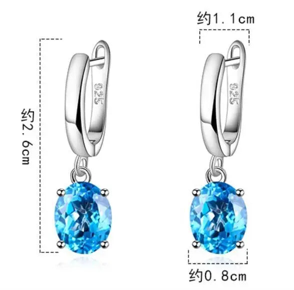 Square Gemstone Stud Earrings Set | 925 Sterling Silver Multi-Color Birthstone Earrings