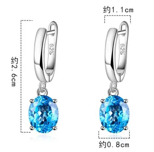 Square Gemstone Stud Earrings Set | 925 Sterling Silver Multi-Color Birthstone Earrings
