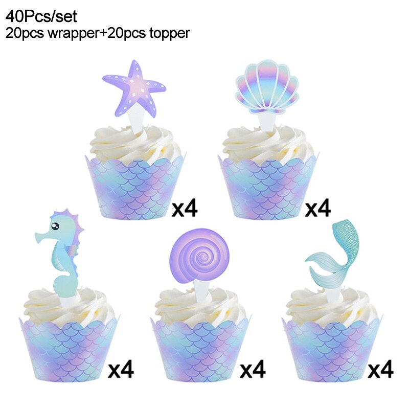 Mermaid Theme Party Disposable Tableware / Sold Seperately