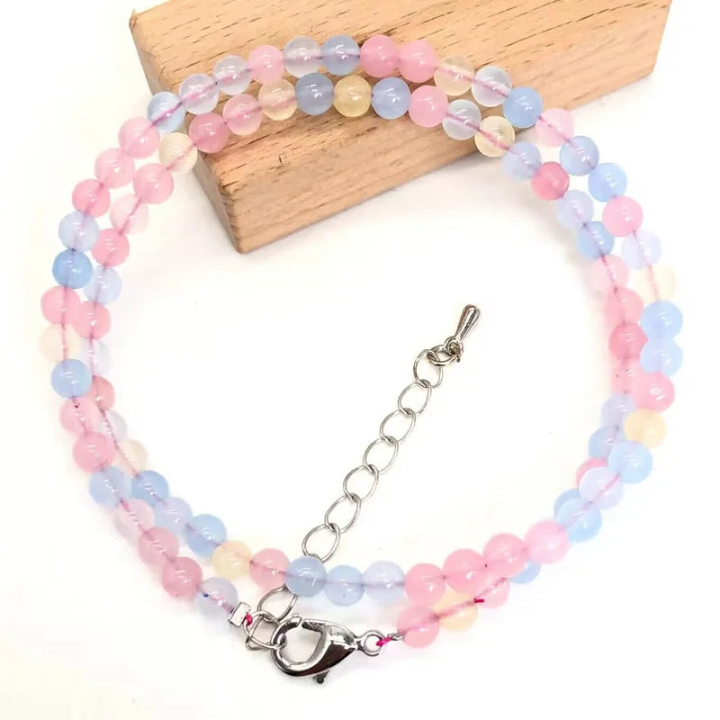 Natural Stone Crystal Choker Necklace | 4mm Bohemian Adjustable Choker