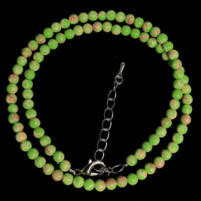 Natural Stone Crystal Choker Necklace | 4mm Bohemian Adjustable Choker