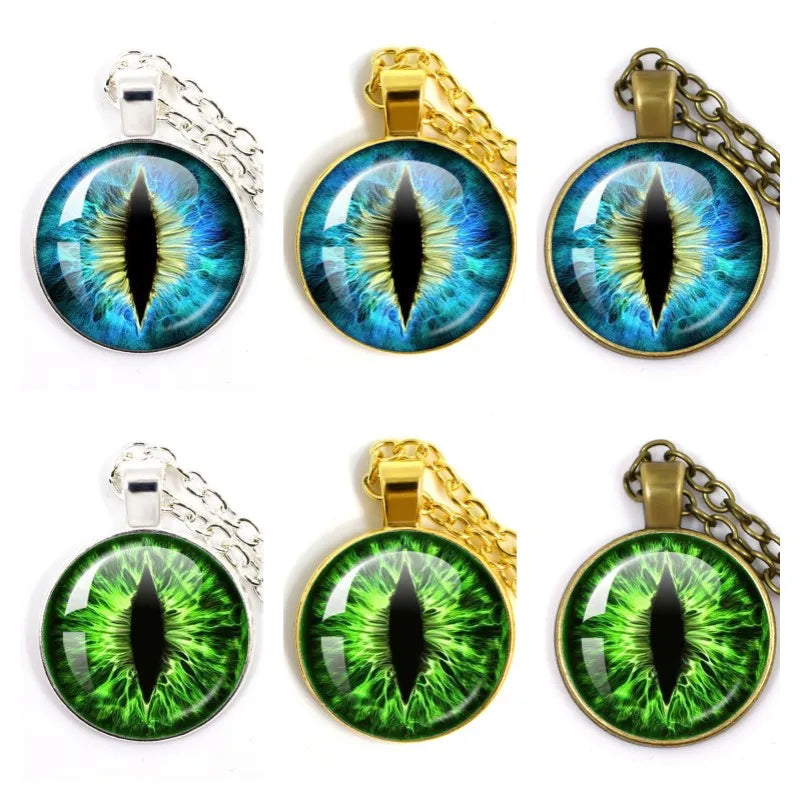 Fashion Evil Eye Pendant Necklace | Trendy Glass Cabochon Jewelry Gift