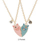 Broken Heart Best Friends Pendant Set | Magnetic Adjustable Lover Necklace for Women