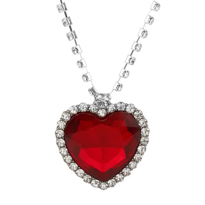 The Ocean Necklace Love Forever Blue Red Crystal Pendants Necklace Women Wedding Jewelry Gift-SMT038