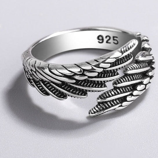 Silver Color Ring, Creative Wings Design