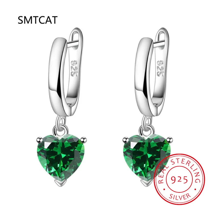 Square Gemstone Stud Earrings Set | 925 Sterling Silver Multi-Color Birthstone Earrings