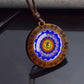 7 Chakra Symbol Glass Wood Pendant Necklace | Unisex Yoga Meditation Jewelry