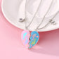 Broken Heart Best Friends Pendant Set | Magnetic Adjustable Lover Necklace for Women