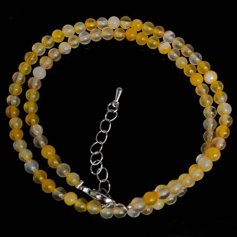 Natural Stone Crystal Choker Necklace | 4mm Bohemian Adjustable Choker