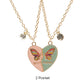 Broken Heart Best Friends Pendant Set | Magnetic Adjustable Lover Necklace for Women