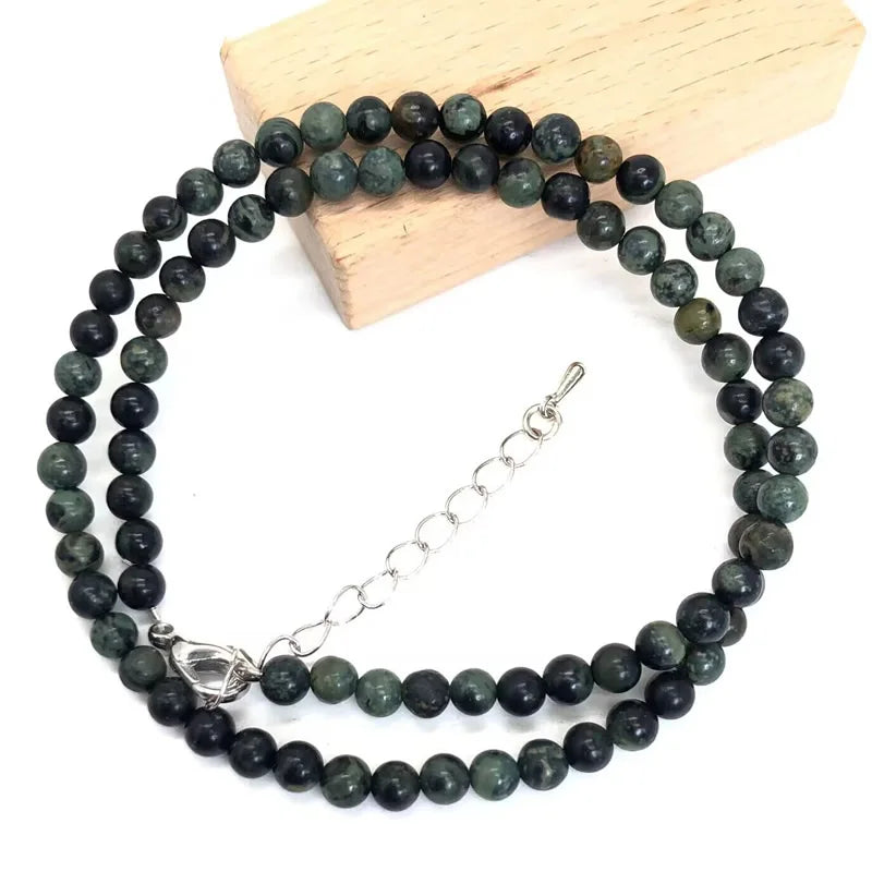 Natural Stone Crystal Choker Necklace | 4mm Bohemian Adjustable Choker