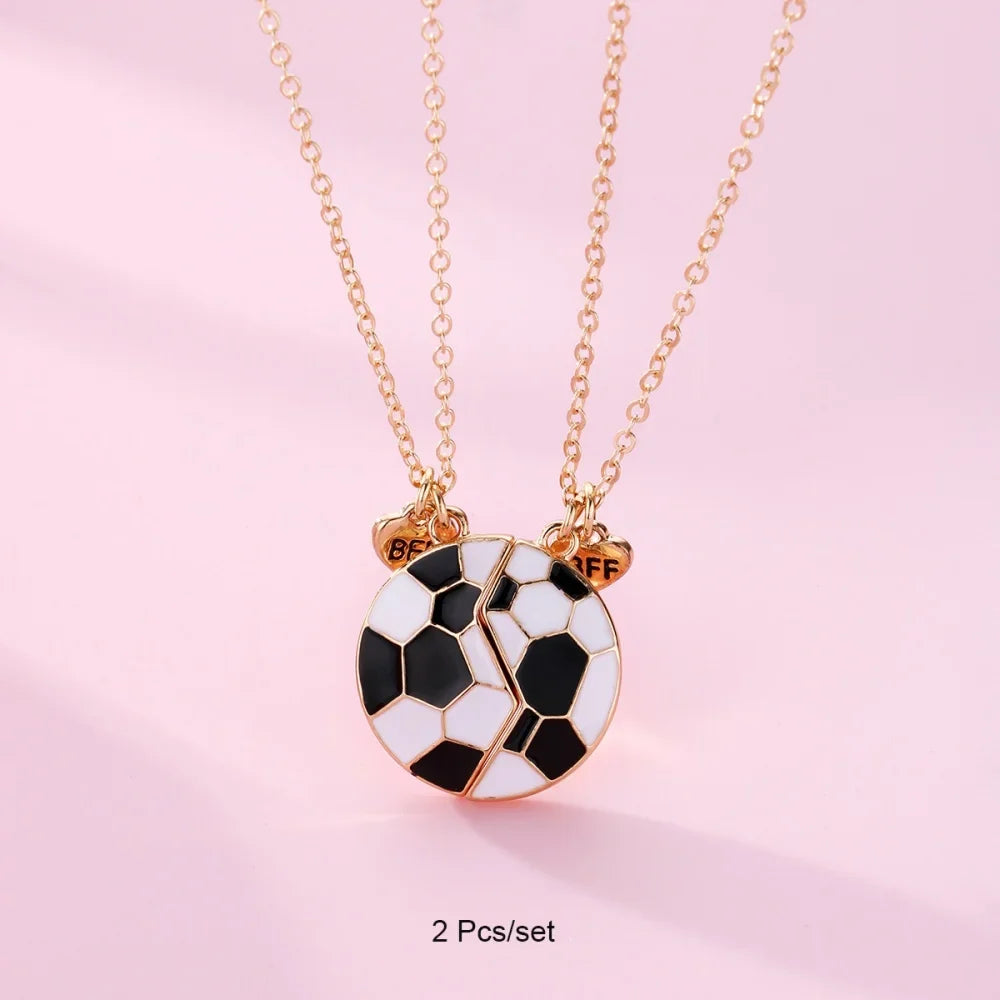 Broken Heart Best Friends Pendant Set | Magnetic Adjustable Lover Necklace for Women