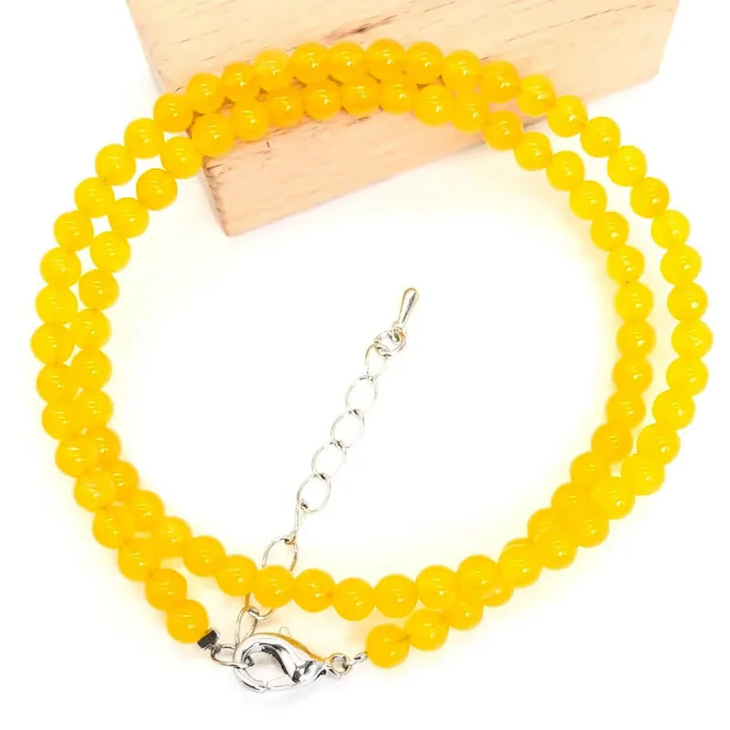 Natural Stone Crystal Choker Necklace | 4mm Bohemian Adjustable Choker