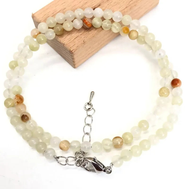 Natural Stone Crystal Choker Necklace | 4mm Bohemian Adjustable Choker