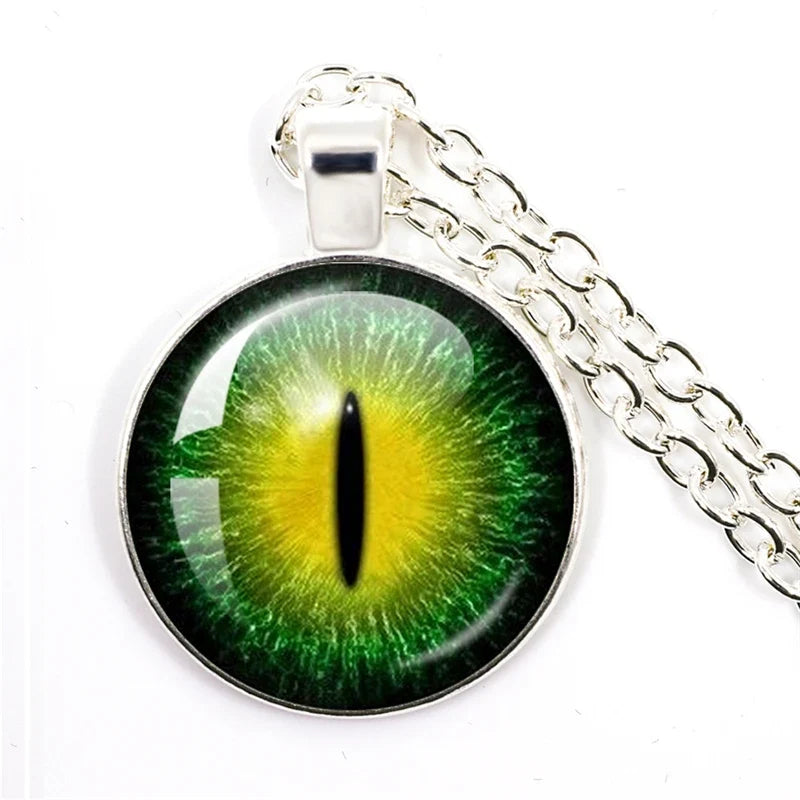 Fashion Evil Eye Pendant Necklace | Trendy Glass Cabochon Jewelry Gift