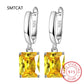 Square Gemstone Stud Earrings Set | 925 Sterling Silver Multi-Color Birthstone Earrings