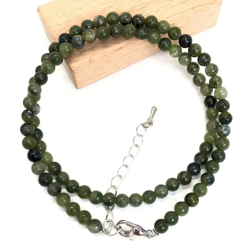 Natural Stone Crystal Choker Necklace | 4mm Bohemian Adjustable Choker