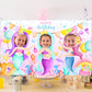 Mermaid photo Frame Background Little Mermaid Tail Birthday Party Decor Kids Girl Baby Shower Birthday Party Supplies Backdrop