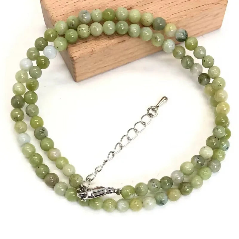 Natural Stone Crystal Choker Necklace | 4mm Bohemian Adjustable Choker